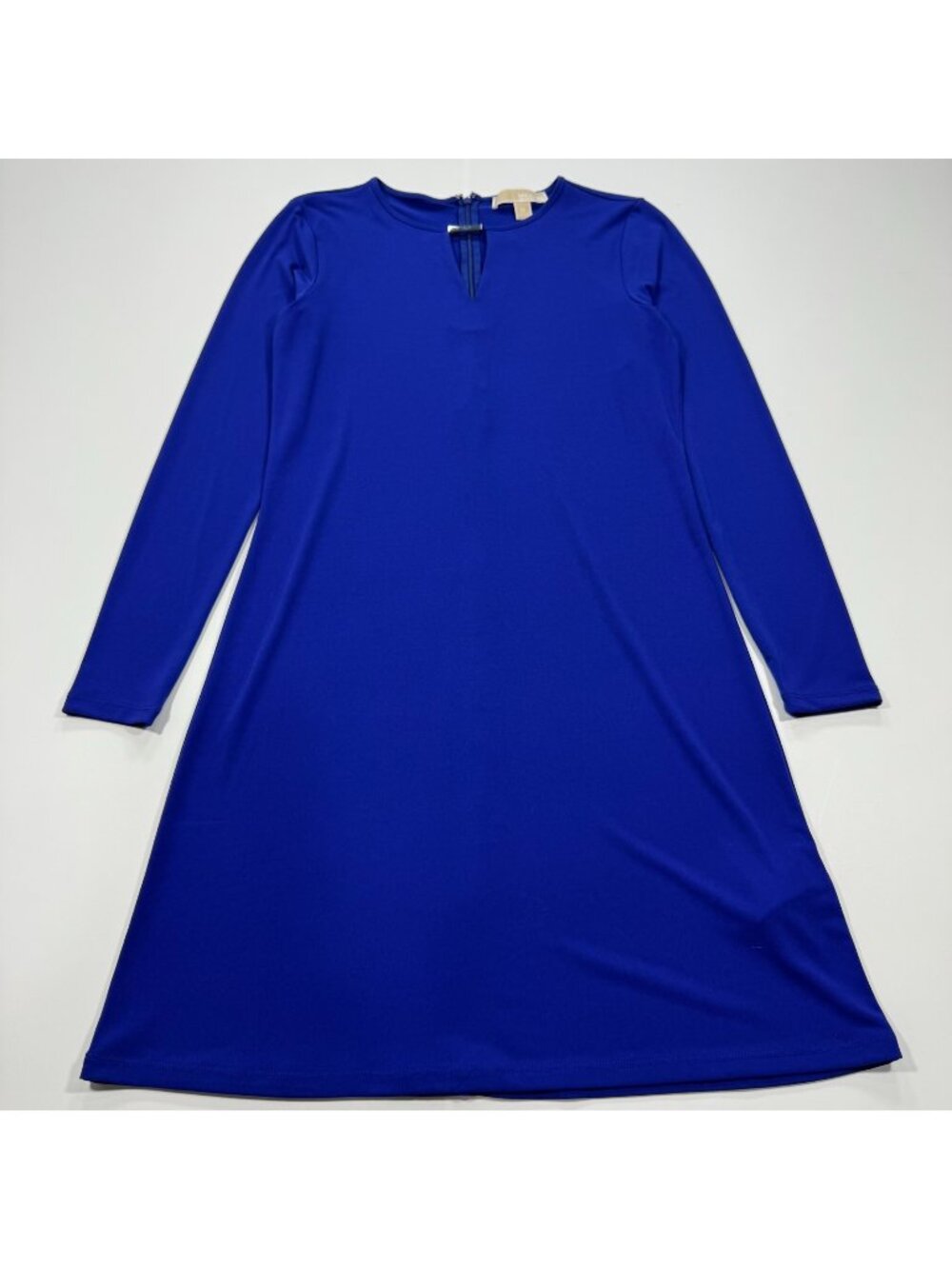 Michael Kors Dress Women's XS Blue Polyester Shift Mini Keyhole Neck Stretch